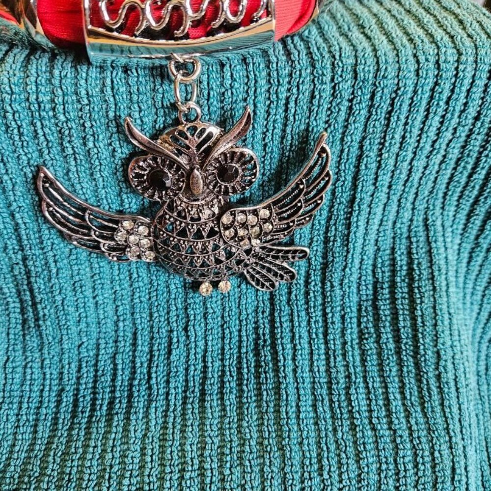 Fashion Scarf with Owl Pendant